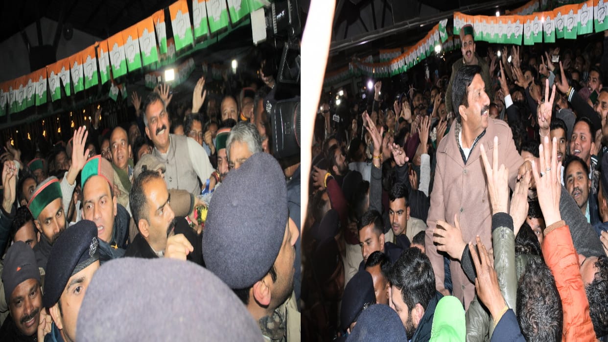 High voltage drama continued throughout the day, Congress MLAs were carried on the shoulders in the midst of a