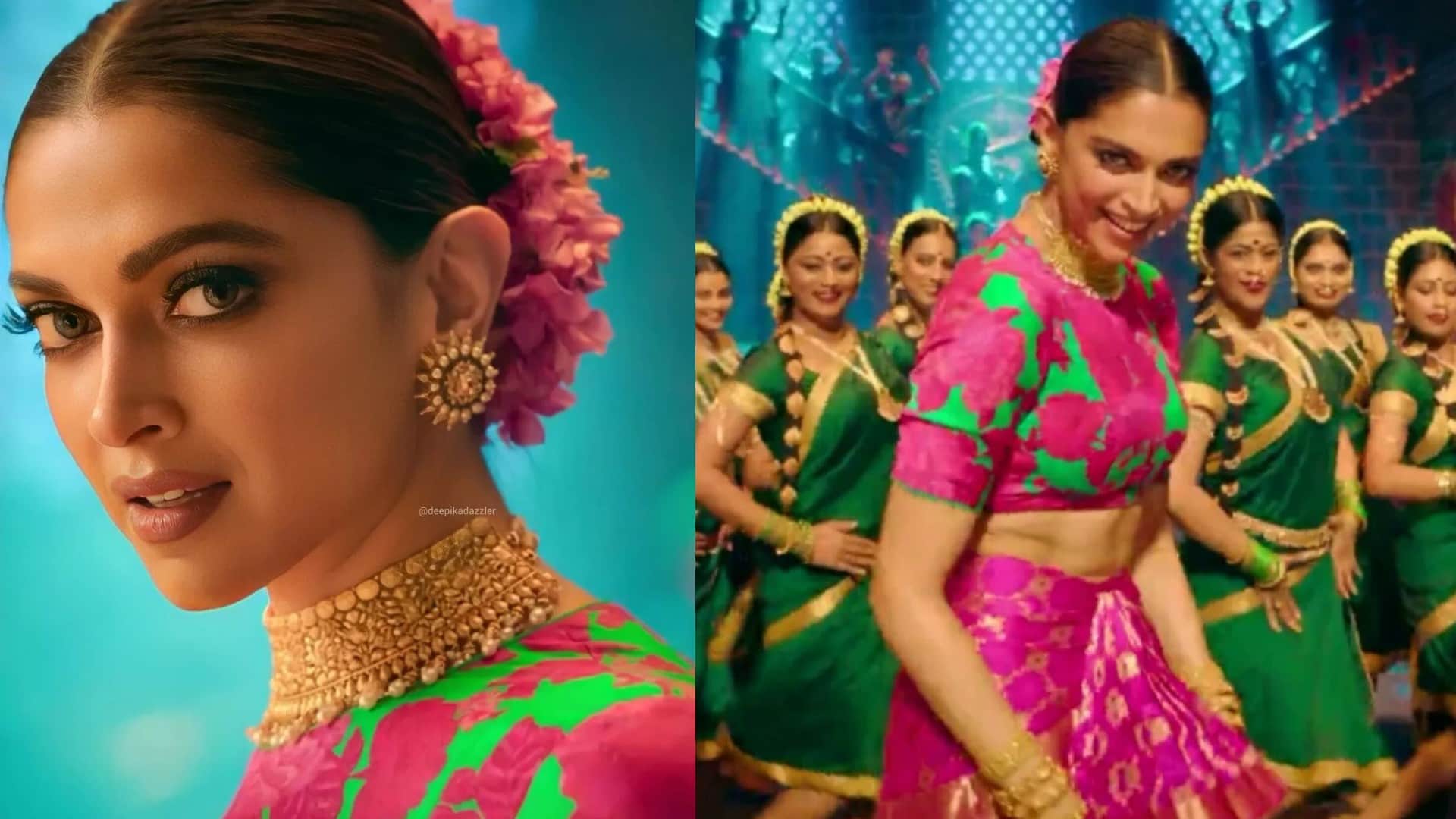 deepika padukone boss lady in pink pant suit high ponytail add drama