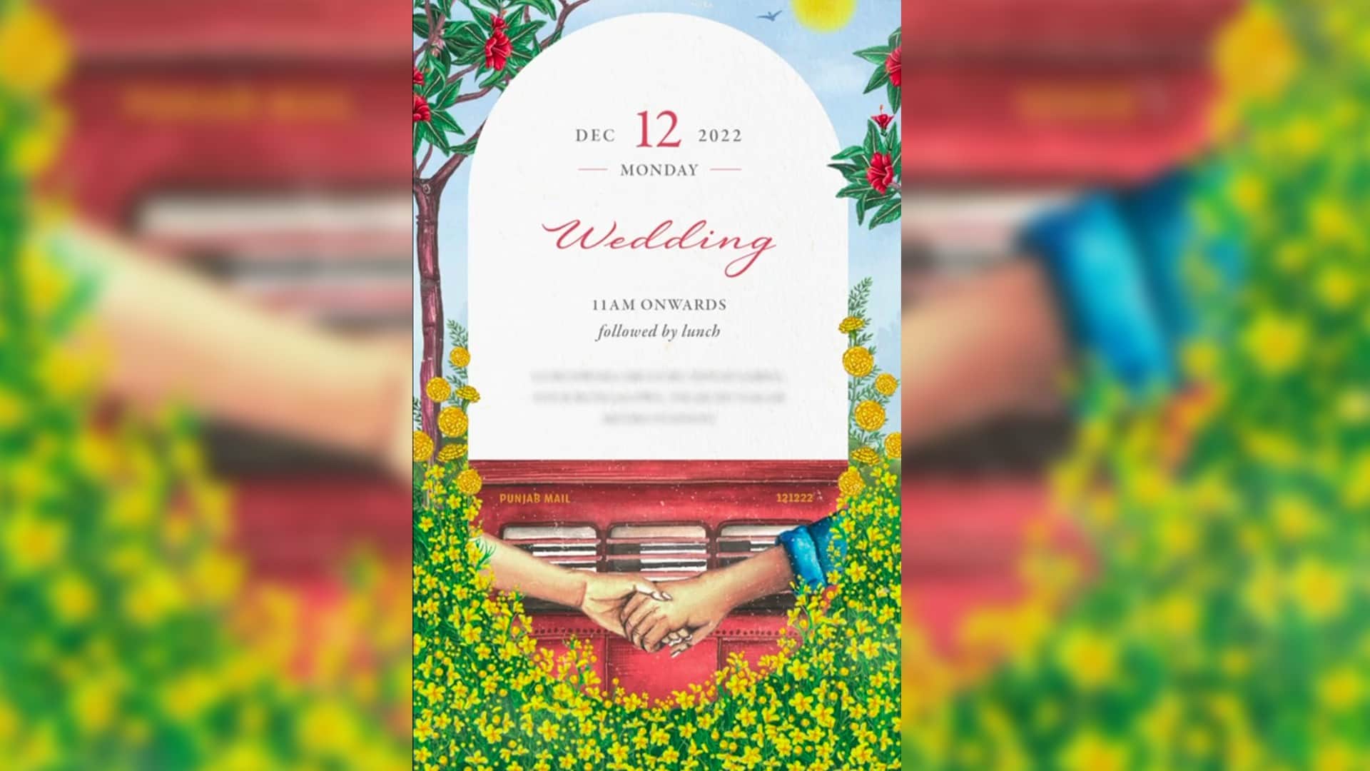 film mekar Guneet Monga sunny wedding invitation card takes inspiration from shahrukh khan ddlj