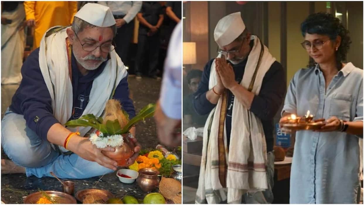 aamir khan did kalash pooja at aamir khan productions office with kiran rao users troll him for hindu rituals
