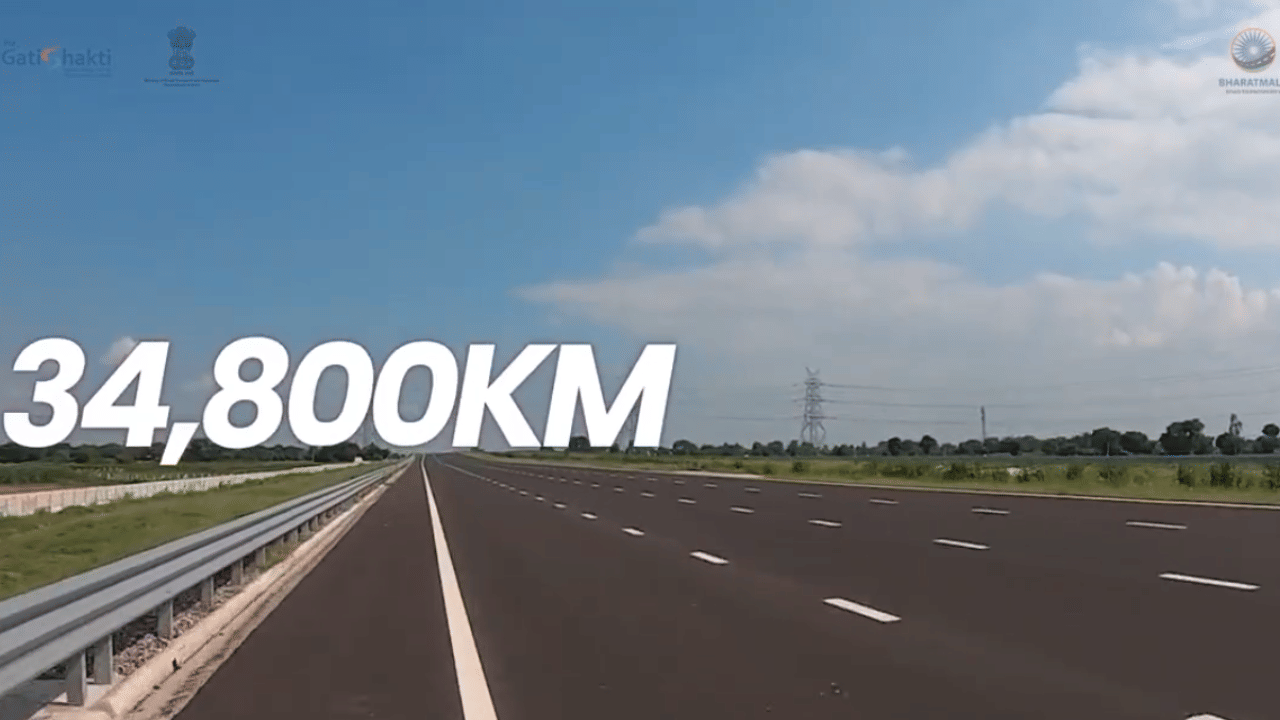 total of 34,800 km of National Highways are being developed in india under bharatmala phase one