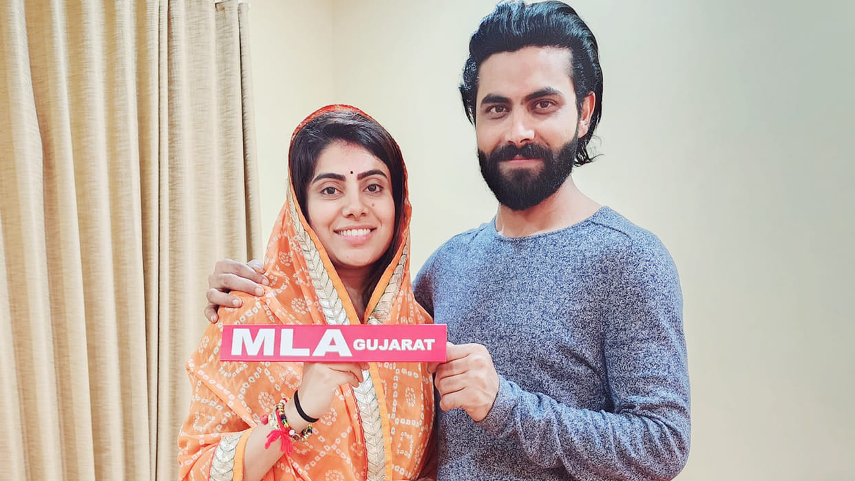 Gujarat Assembly Election 2022 Ravindra Jadeja post for Wife Rivaba After win from Jamnagar North Seat BJP