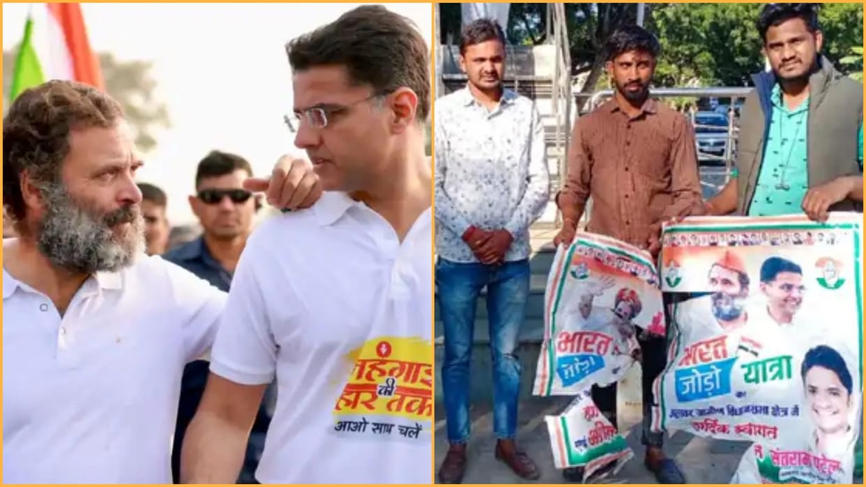 Gehlot Vs Pilot Worker allegation Sachin Pilot hoardings-posters were torn and burnt