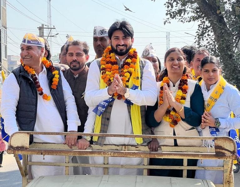 Aam Aadmi Party workers took out Vijay Sankalp Yatra