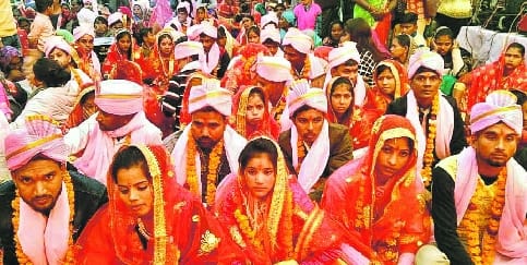 151 couples in the city, 141 in Bisalpur and Bilsanda tied the knot