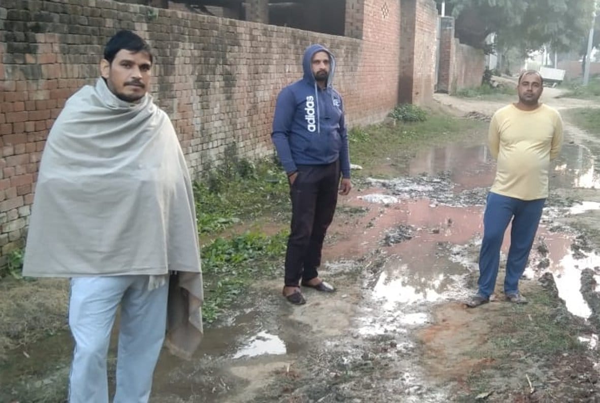 Water logging in the street due to lack of water drainage