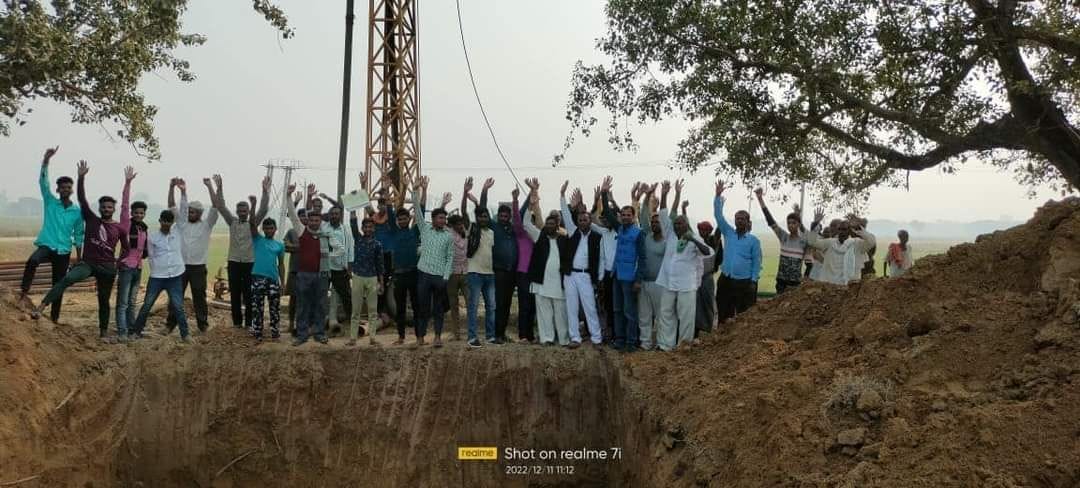 villagers protested against overhead tank construction