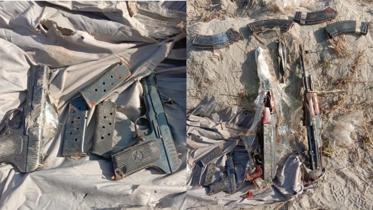 BSF jawans recovered weapons in Abohar area of Punjab