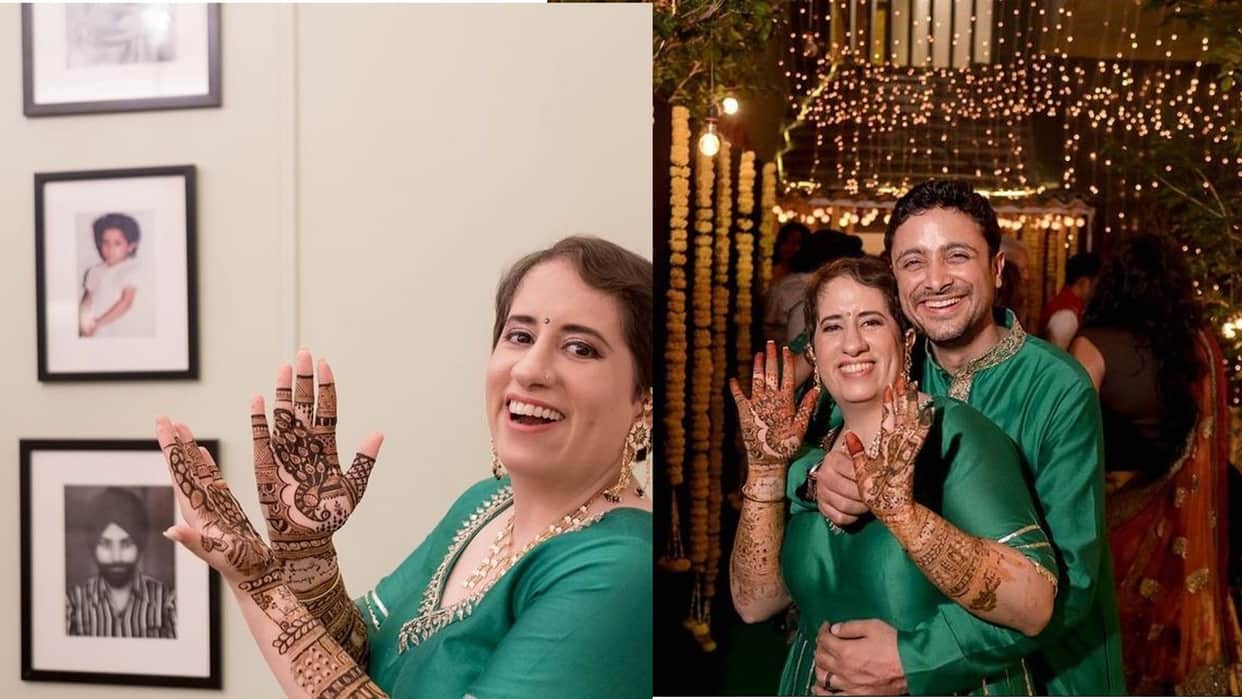 Filmmaker Guneet Monga Sunny Kapoor shares their beautiful pictures from shagun Mehendi ceremony