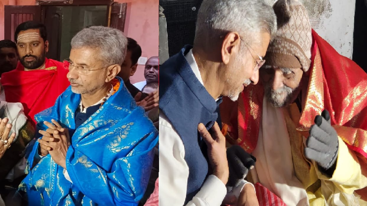 Foreign Minister met Subrahmanyam Bharti's nephew early in the morning in Varanasi, these pictures went viral