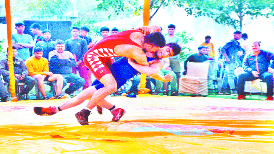 Wrestlers Chitranshu Abhishek and Digambar won gold in Sub-Junior UP State Wrestling Championship