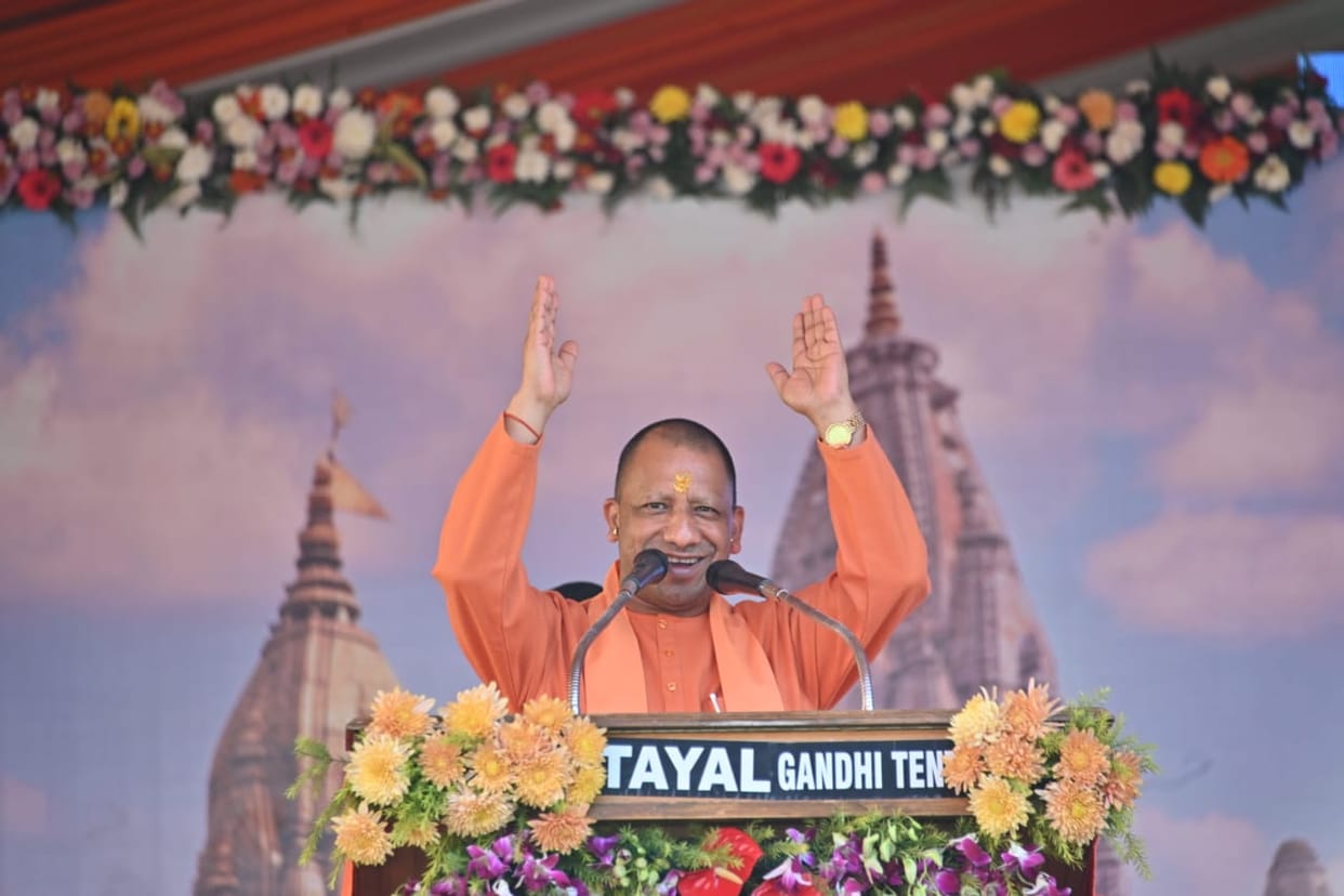 CM Yogi in varanasi with Enlightened people said UP is going become engine of India development