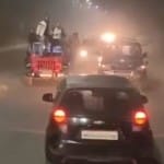भोपाल की सड़क पर जीप के बोनट पर स्टंट करते बदमाश