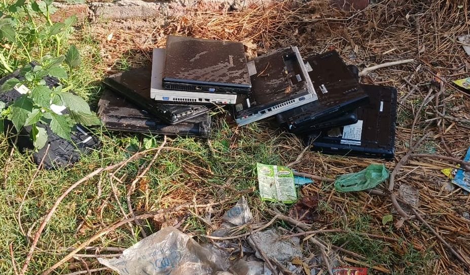 Hardoi, 9 out of 27 stolen laptops found in the bushes outside the center