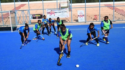 Aparajita Women hockey competition organized by Amar Ujala at Major Dhyanchand Stadium