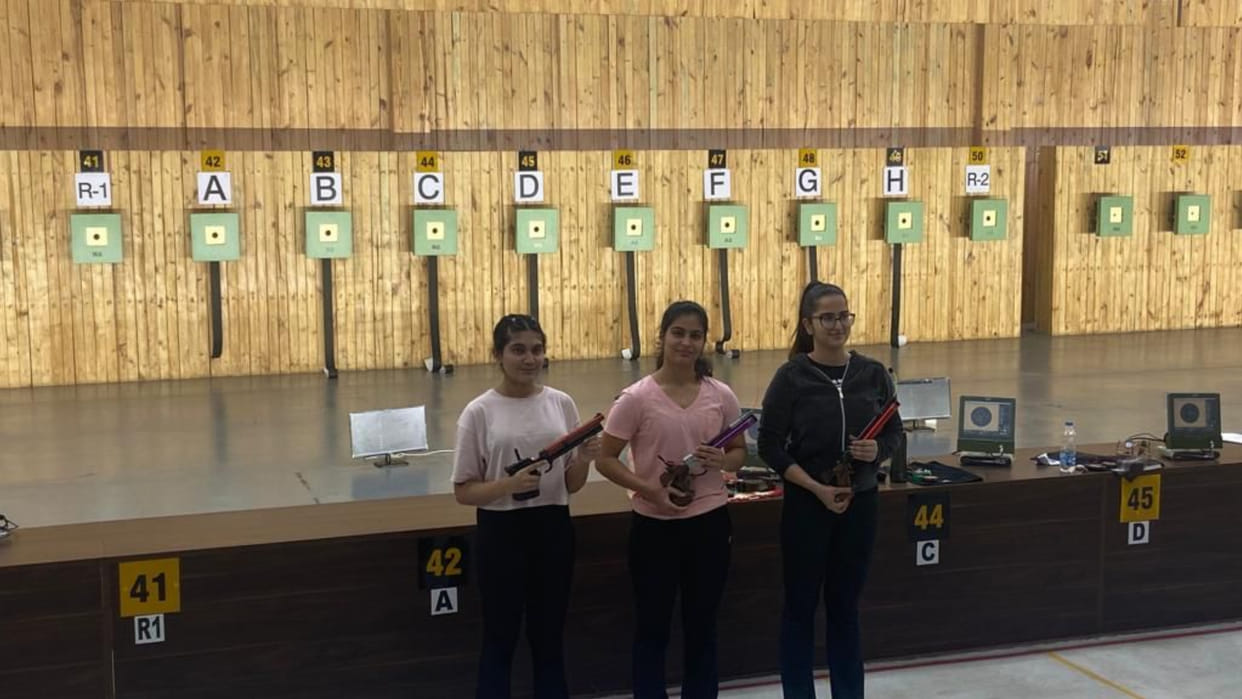 Manu Bhaker won three gold medals in the 65th National Shooting Championship