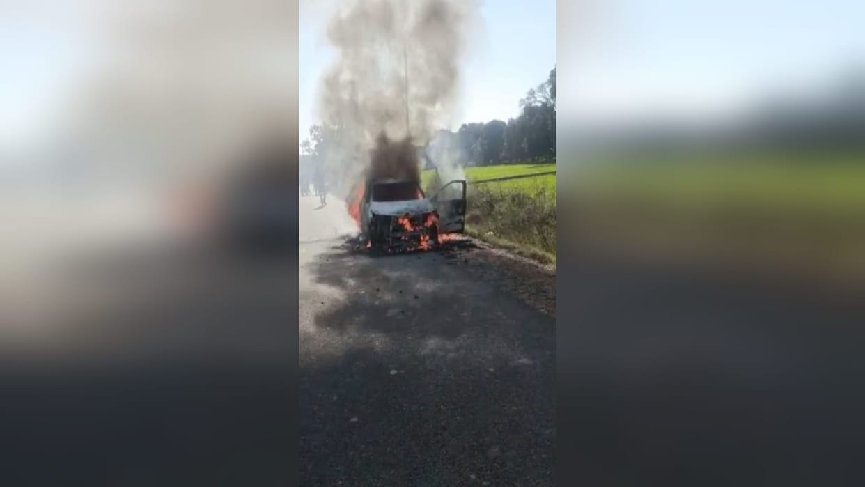 fire out in a car on the Delhi Yamunotri highway in Saharanpur