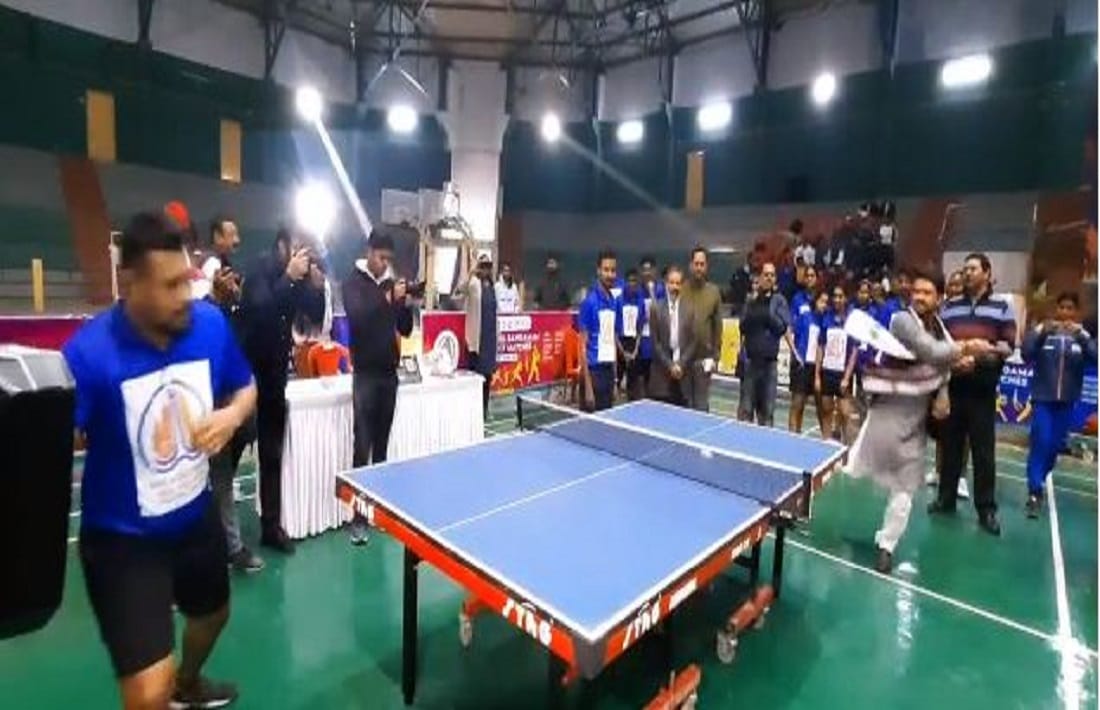 Kashi Tamil Sangamam Union Minister for Youth Affairs & Sports Anurag Thakur inaugurates table tennis