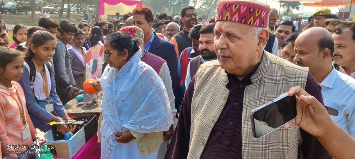 education state minister layed brick for  school building