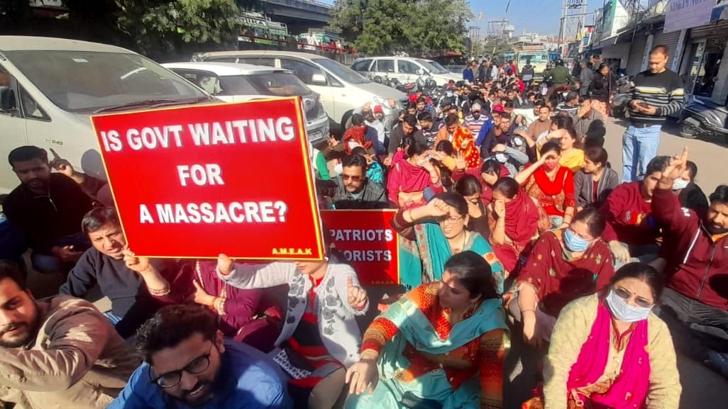 PM package kashmiri pandits employees protest Jammu continues said Government failed to provide security
