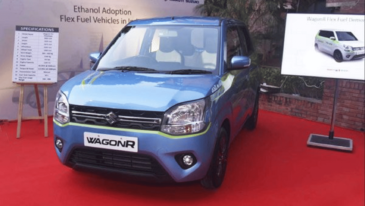 Maruti Suzuki showcases Maruti Suzuki WagonR as flex-fuel car with BS 6 Phase-II emission norms