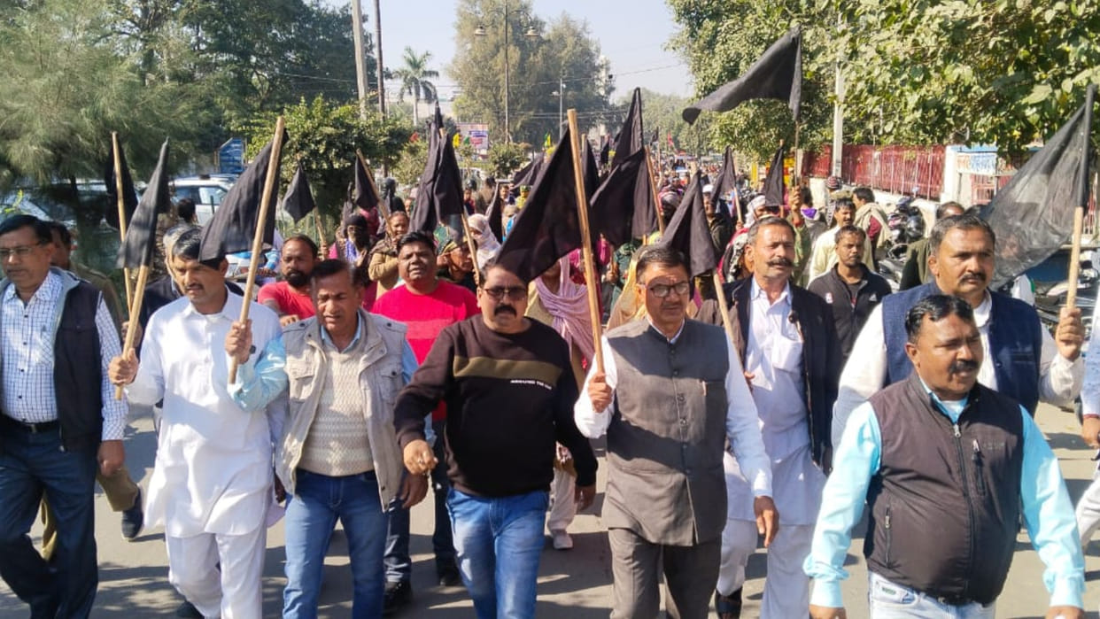 Safai Karamcharis protest in Rohtak of Haryana for their demands