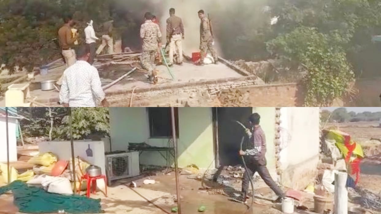 Gwalior Elderly man was beaten to death with sticks angry relatives set fire to six houses of accused