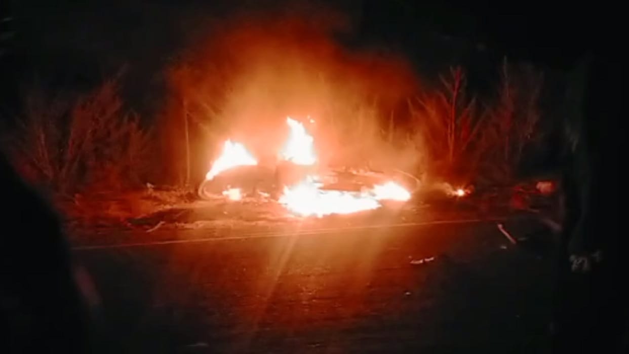 fire broke out after collision of bikes, one dead, three injured