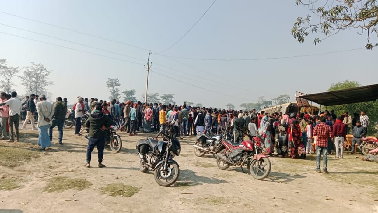 Road accident in Lakhimpur Kheri private bus tramples bike riders many killed and injured