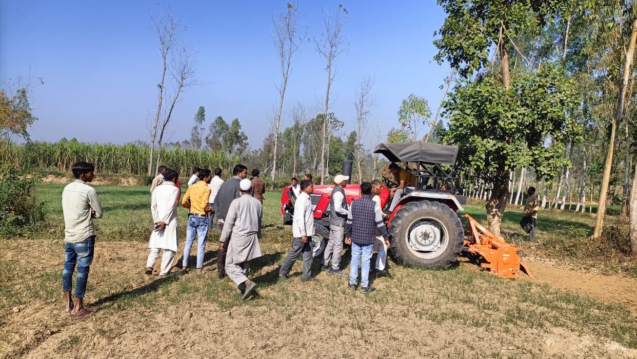 Land encroachment freed on 60 bighas of wheat crop by tractor