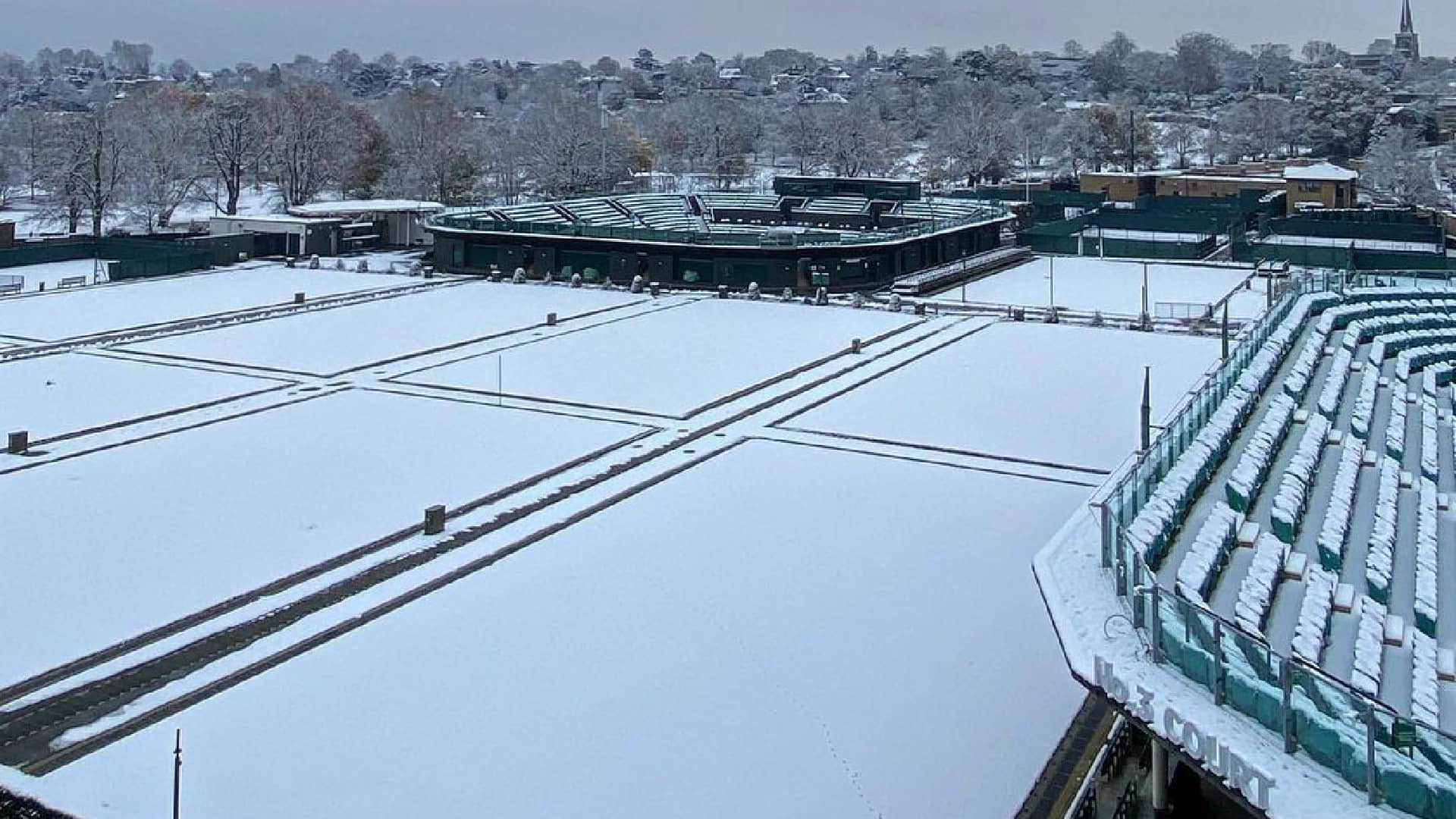 Wimbledon to oval England grounds covered with snow fans said perfect setting for pink ball test
