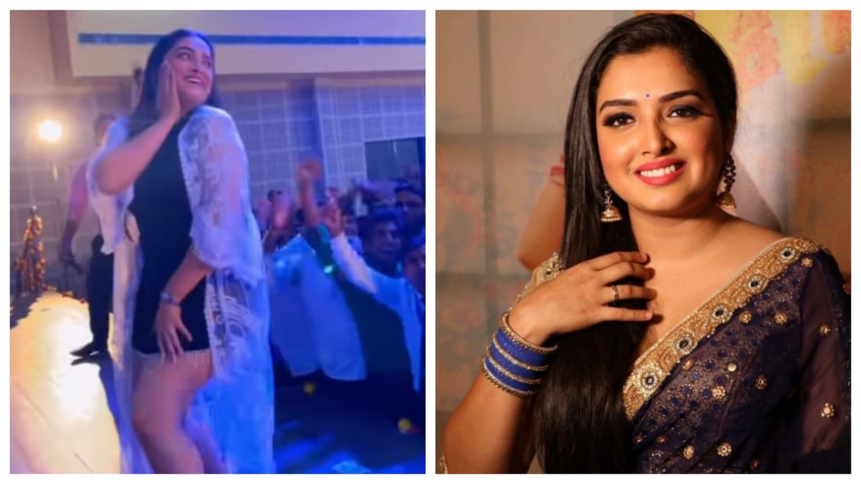 Bhojpuri Actress Amrapali Dubey Has Danced in Ayodhya college Fans Goes Crazy Video Viral