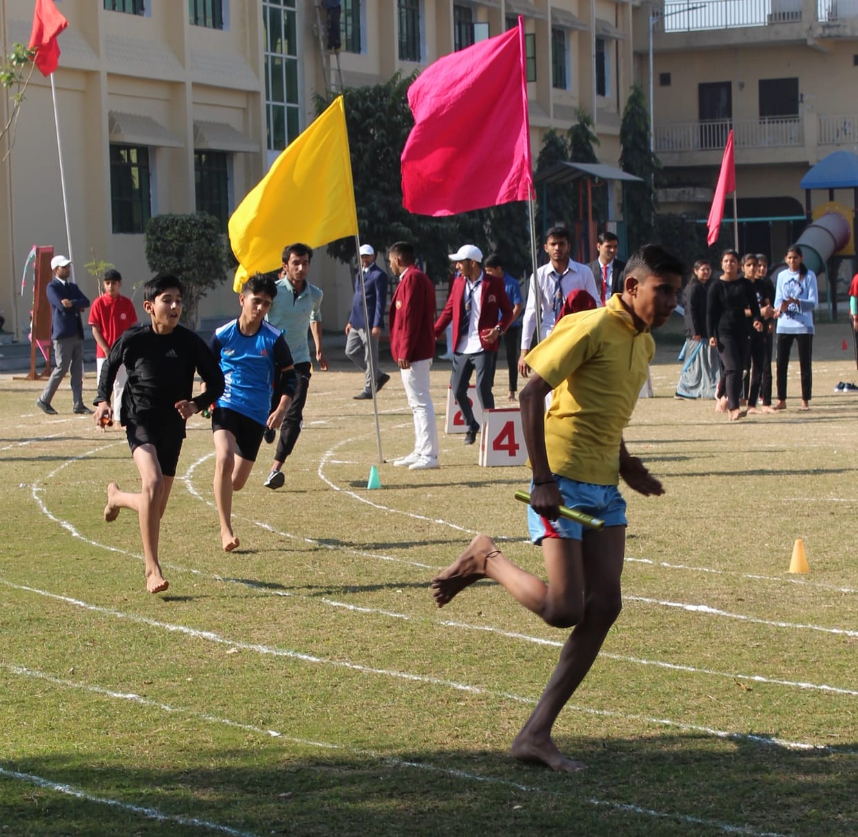 Anshu and Abhinav stood first in the race