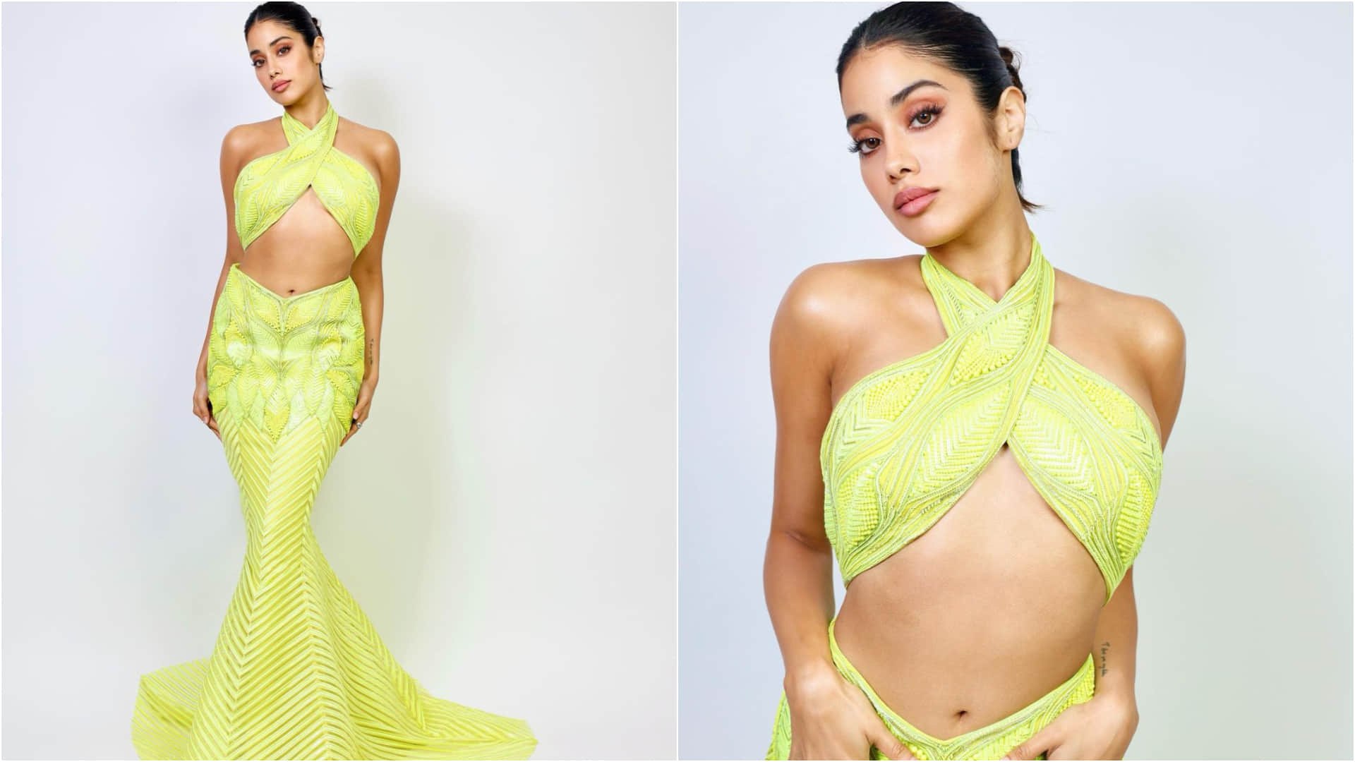 janhvi kapoor gets troll for wear award show outfit at airport, users say atleast take shawl or jacket in trav