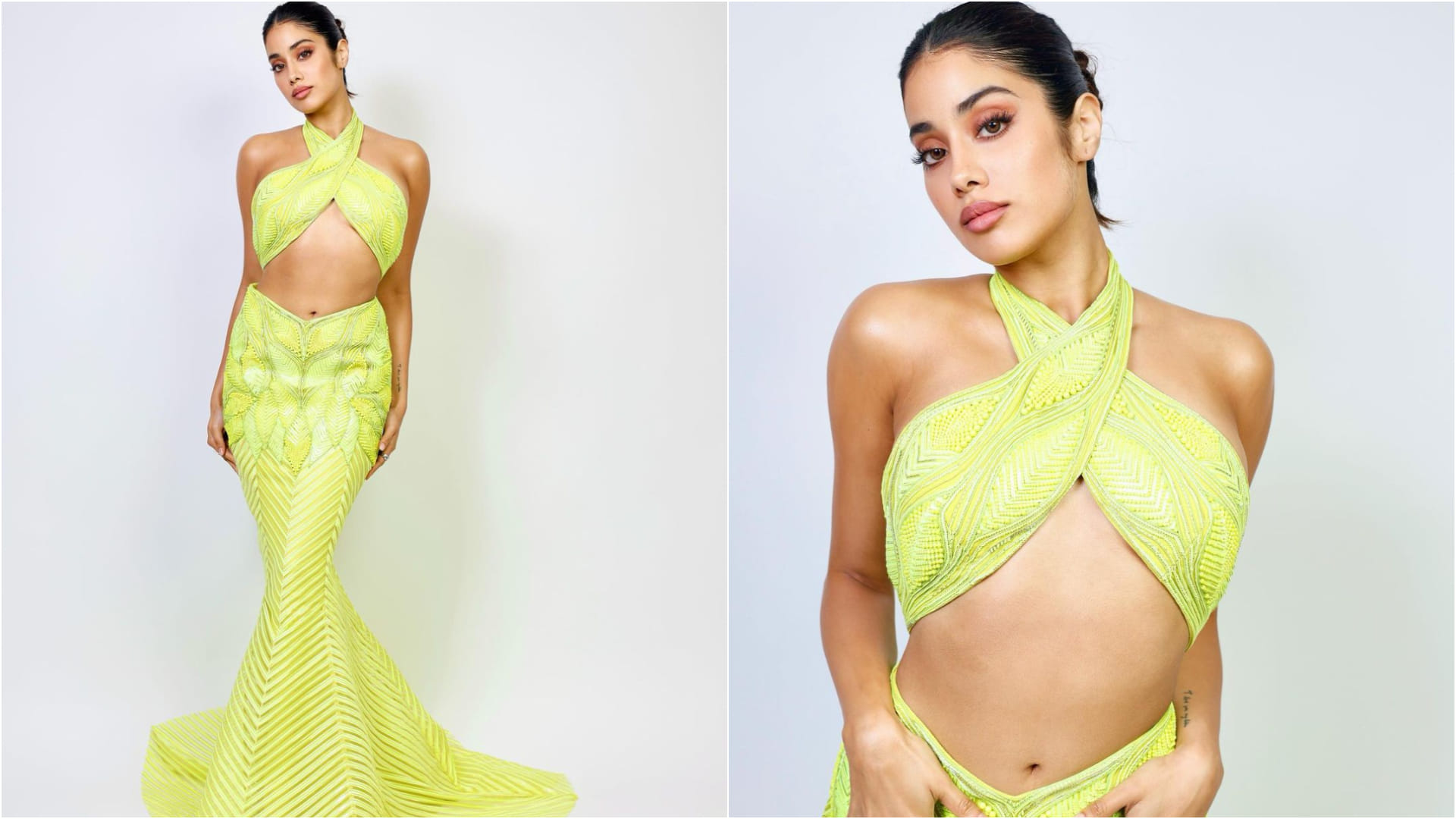 janhvi kapoor gets troll for wear award show outfit at airport, users say atleast take shawl or jacket in trav
