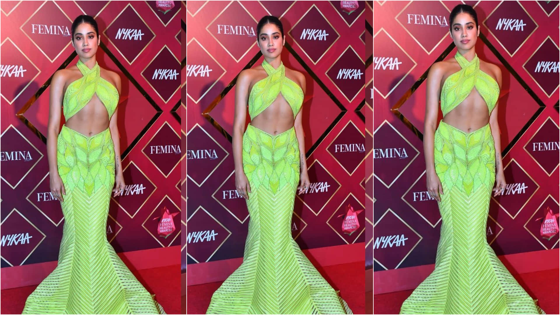 janhvi kapoor brutally trolled for holding breath for flaunts midriff in nykaa beauty awards