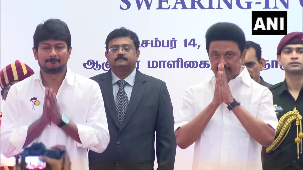 Tamil Nadu CM MK Stalin son Udhayanidhi Stalin sworn-in as Minister by Governor RN Ravi
