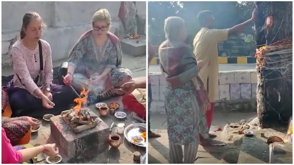 Russian girl marries with khejdi tree in udaipur foreigner unique wedding in rajasthan