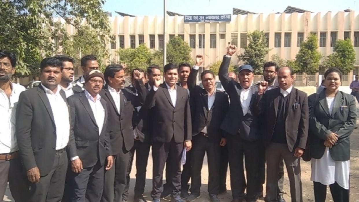 advocates boycott work on arrest of colleague in chhattisgarh korba