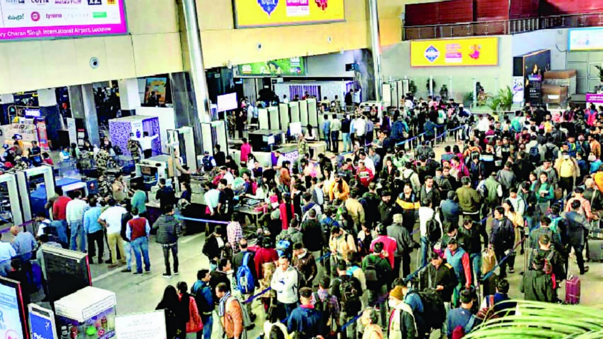 Check in process on Lucknow airport is taking long time.
