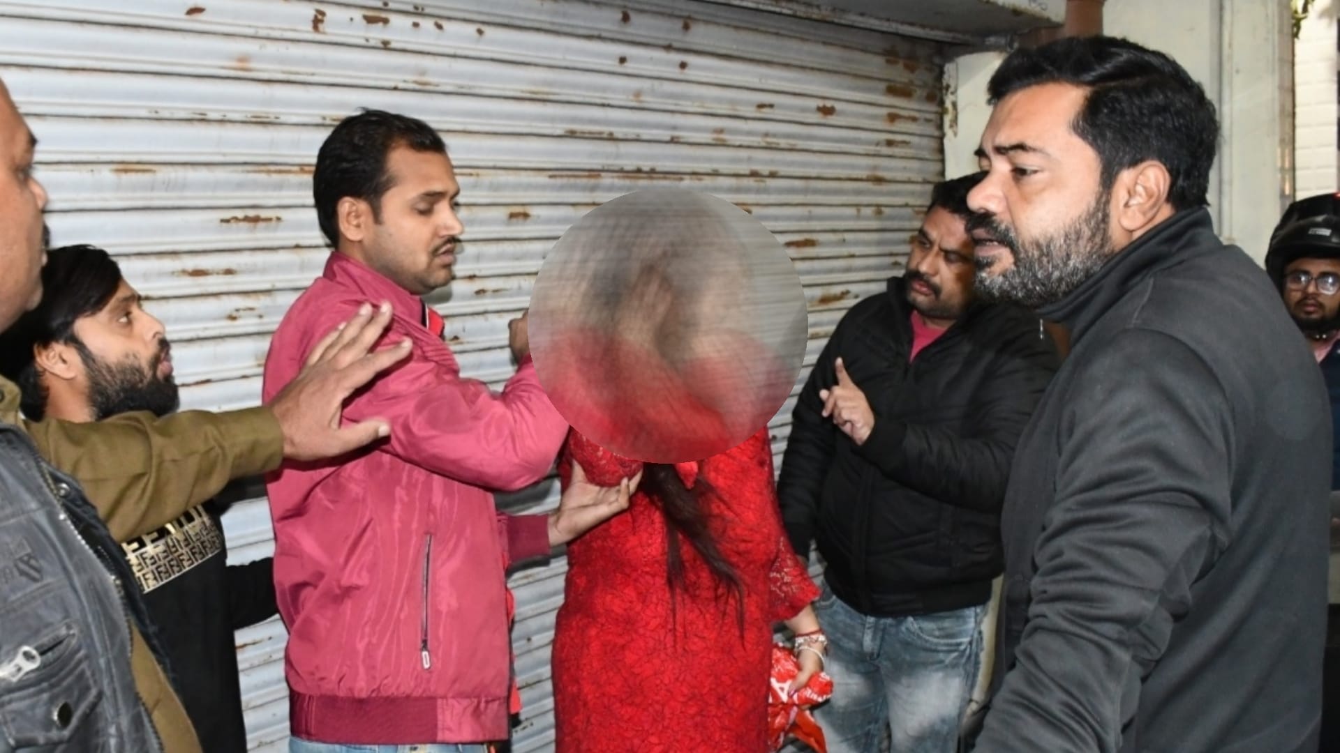 A man misbehave with a women in ban wali gali in Lucknow.