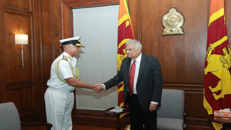 Navy chief Adm R Hari Kumar called on Sri Lankan President Wickremesinghe