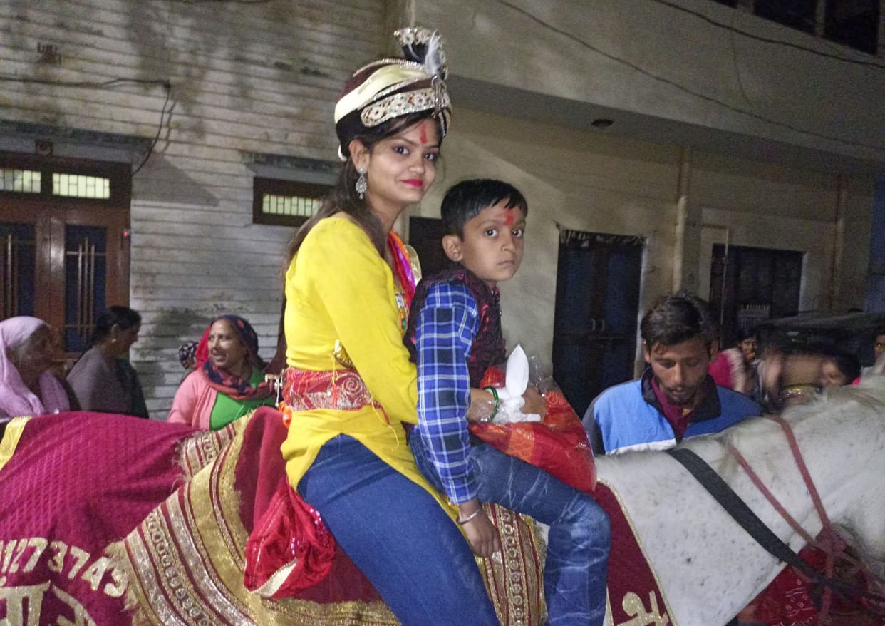 the family celebrated the happiness of marriage