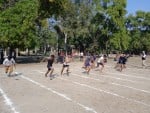 राजकीय पॉलीटेक्निक में आयोजित खेल प्रतियोगिता में दौड़ लगाते छात्र
