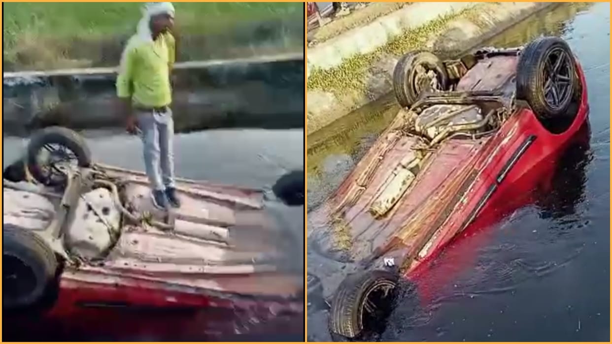speeding car fell into canal in Kota three saved
