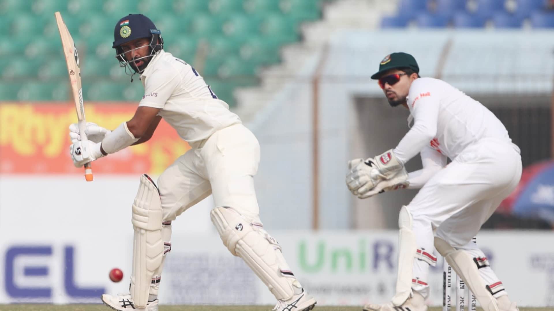 IND vs BAN Cheteshwar Pujara hits his fastest test hundred scored 102 runs against Bangladesh in Chattogram