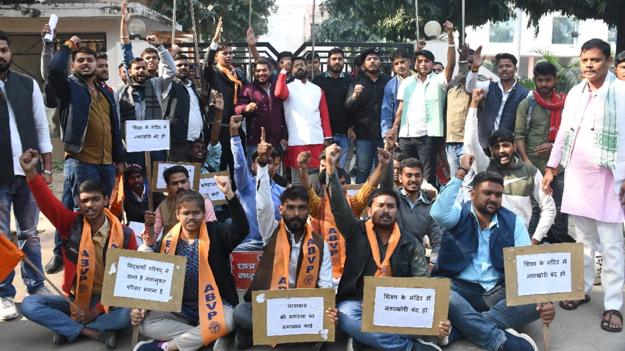 ABVP and University administration face to face in case of getting beer can and uproar