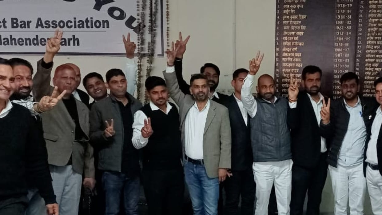 Advocates of Mahendragarh bar elected Rajeev as head, Omprakash Rambas crowned as head of Kanina bar