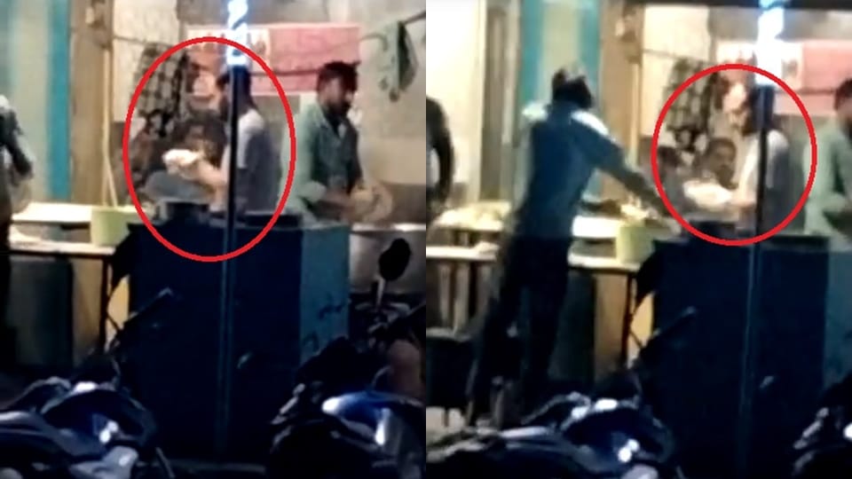 man making tandoori roti at dhaba by spitting on it in meerut