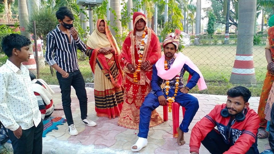Broken leg of groom going to get married electric wire fell while bringing bride in lalitpur